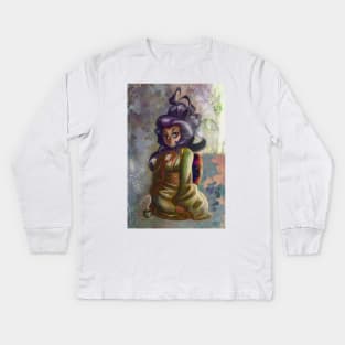 Green Tea Geisha Kids Long Sleeve T-Shirt